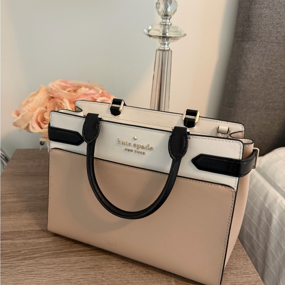 Kate Spade Beige and Black Satchel - Picture 6 of 11